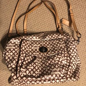 Coach large tan shoulder bag